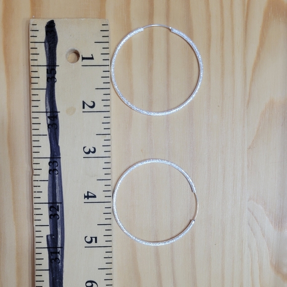 2” Sparkly Round Hoop Earrings NEW - Picture 7 of 8